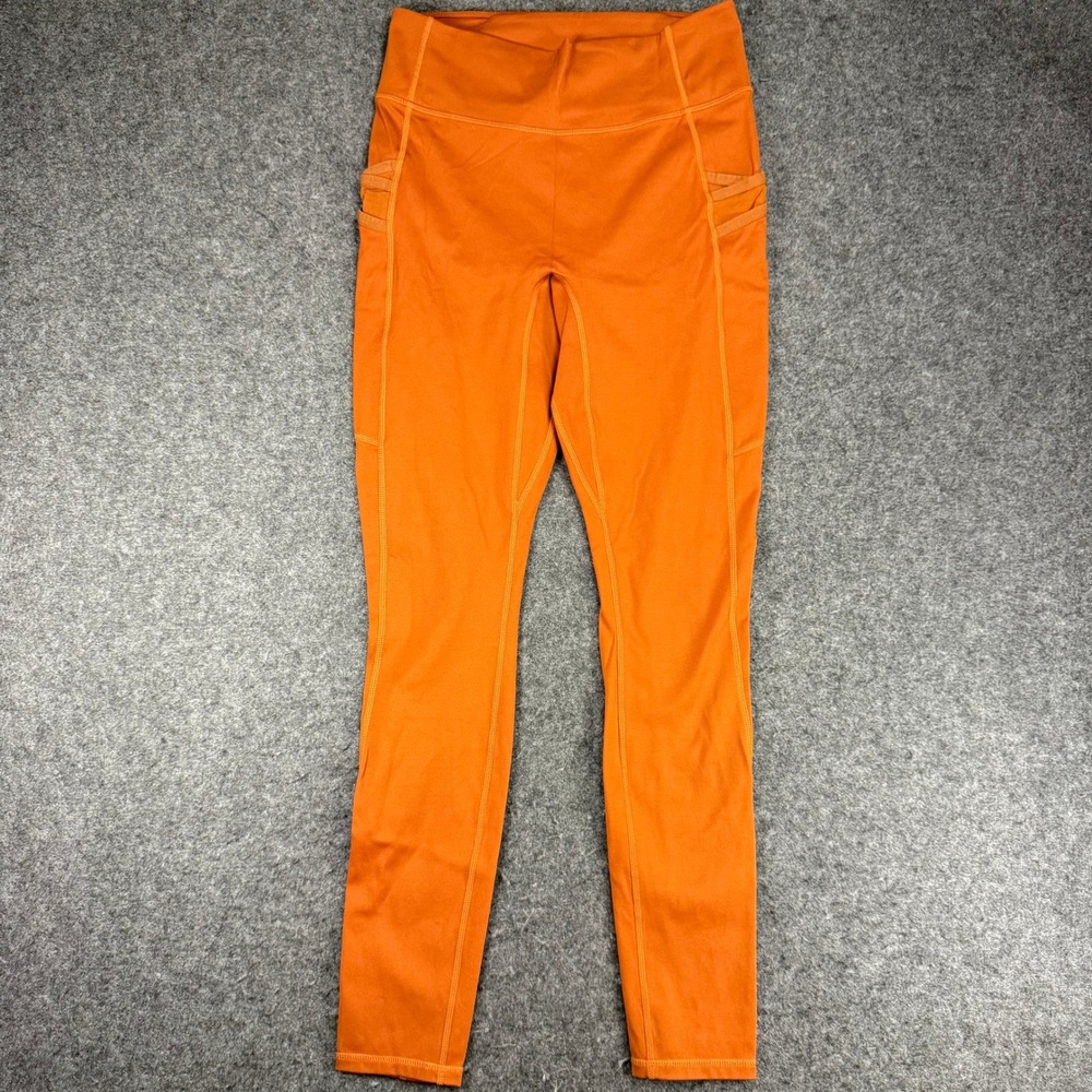 Fabletics Motion365 Orange High Waisted Athletic Leggings with Pockets Small